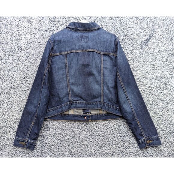 Old Navy Denim Jacket Size XL Button Up Trucker Jean Bomber Western Biker Blue - Picture 2 of 12